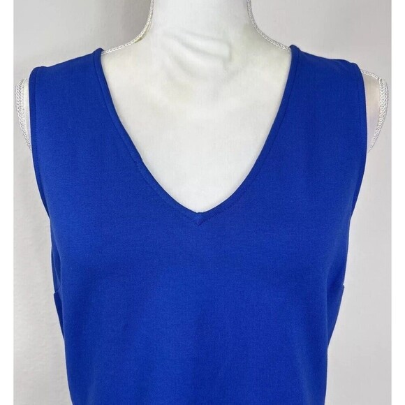 J. Crew Scuba Knit Velvet Peplum Royal Blue Sleeveless Top Size Small (4/6) - Picture 10 of 10